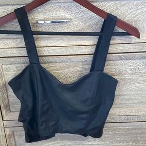 Large Black Faux Leather Top